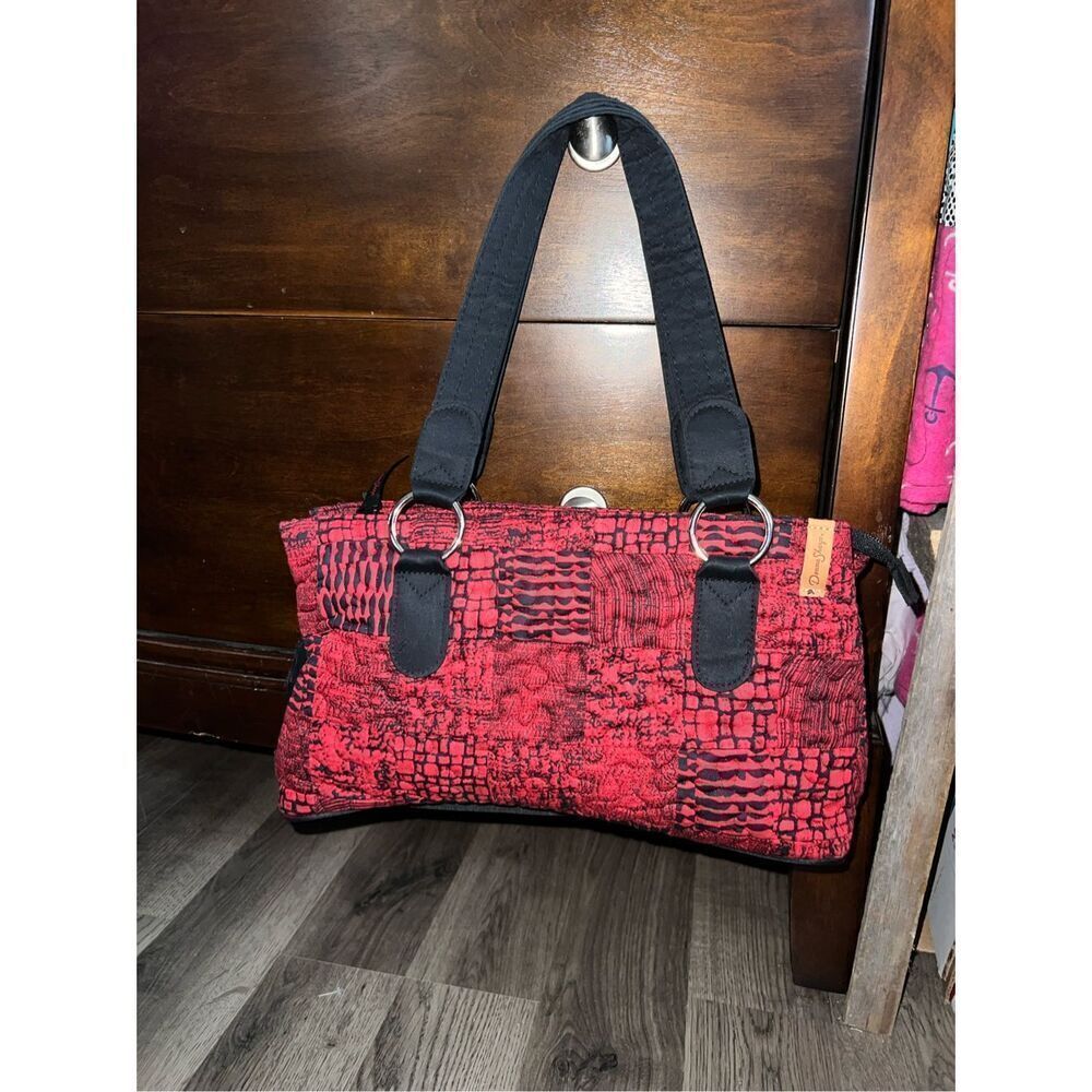 Donna Sharp Red And Black Quilted Purse